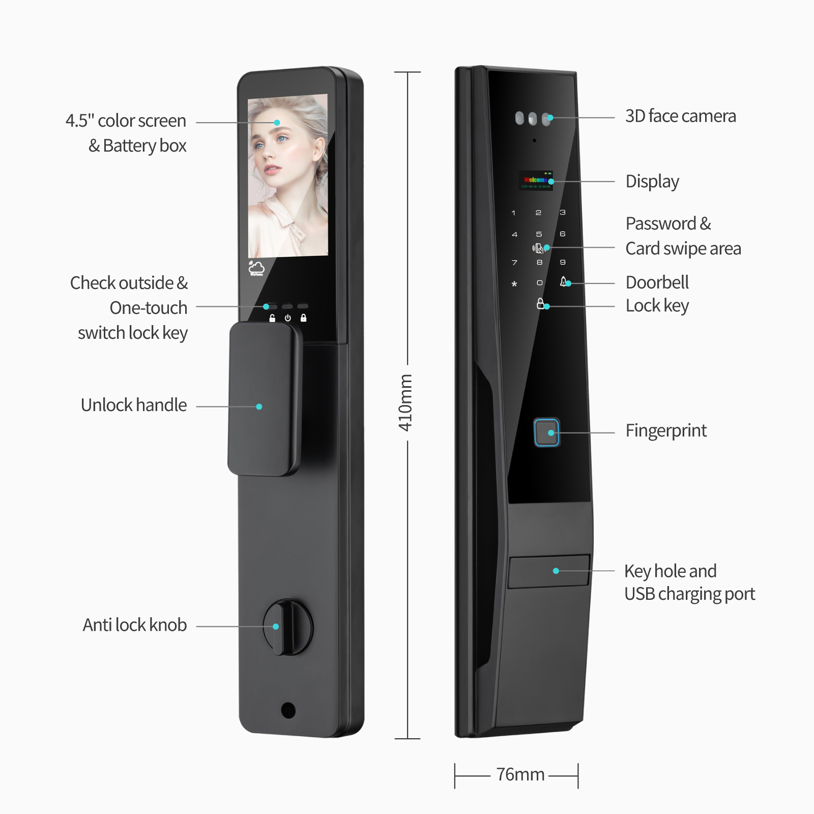 ابعاد دستگیره هوشمند